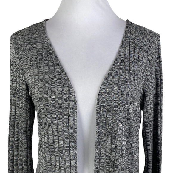Charlotte Russe Marled Open Front Long Sleeve Cardigan Women's Medium Gray - Picture 3 of 8